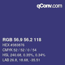 カラーコード: RGB 56.9 56.2 118 | qconv.com