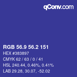 カラーコード: RGB 56.9 56.2 151 | qconv.com