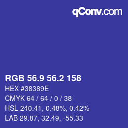カラーコード: RGB 56.9 56.2 158 | qconv.com