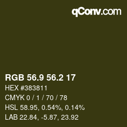 カラーコード: RGB 56.9 56.2 17 | qconv.com