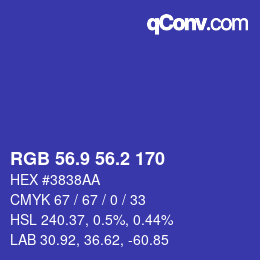 カラーコード: RGB 56.9 56.2 170 | qconv.com