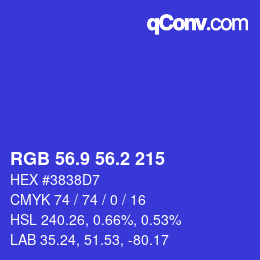 カラーコード: RGB 56.9 56.2 215 | qconv.com