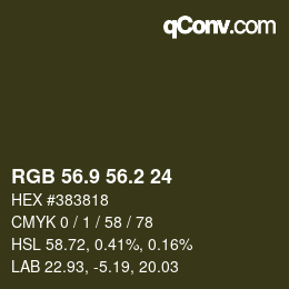 カラーコード: RGB 56.9 56.2 24 | qconv.com