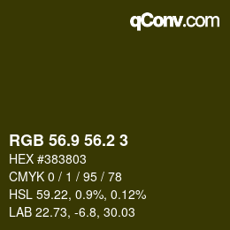 カラーコード: RGB 56.9 56.2 3 | qconv.com