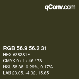 Color code: RGB 56.9 56.2 31 | qconv.com