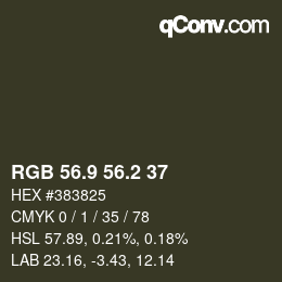 カラーコード: RGB 56.9 56.2 37 | qconv.com