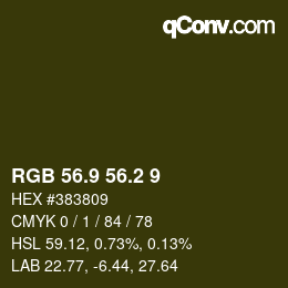 カラーコード: RGB 56.9 56.2 9 | qconv.com