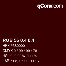 カラーコード: RGB 56 0.4 0.4 | qconv.com