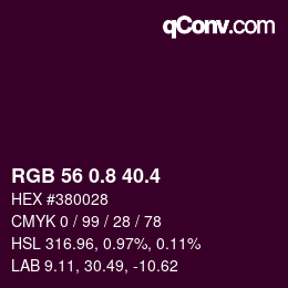 カラーコード: RGB 56 0.8 40.4 | qconv.com