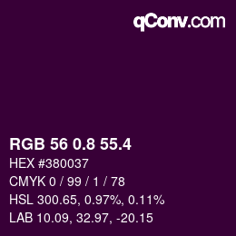 カラーコード: RGB 56 0.8 55.4 | qconv.com
