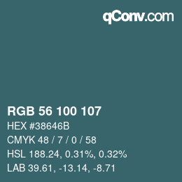 Código de color: RGB 56 100 107 | qconv.com
