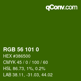 Código de color: RGB 56 101 0 | qconv.com