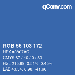 Color code: RGB 56 103 172 | qconv.com