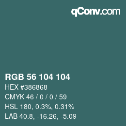 カラーコード: RGB 56 104 104 | qconv.com