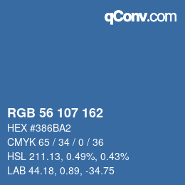 Color code: RGB 56 107 162 | qconv.com
