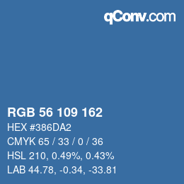 カラーコード: RGB 56 109 162 | qconv.com