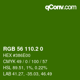 カラーコード: RGB 56 110.2 0 | qconv.com