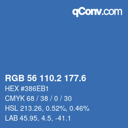 カラーコード: RGB 56 110.2 177.6 | qconv.com