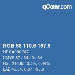 カラーコード: RGB 56 110.6 167.6 | qconv.com