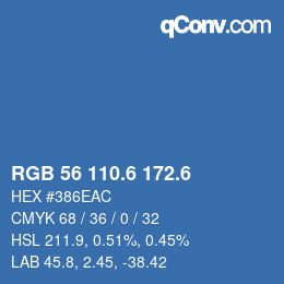 カラーコード: RGB 56 110.6 172.6 | qconv.com