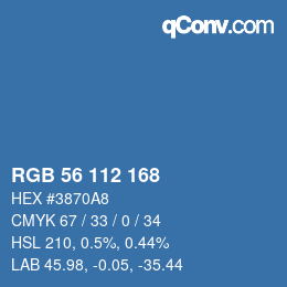 Color code: RGB 56 112 168 | qconv.com