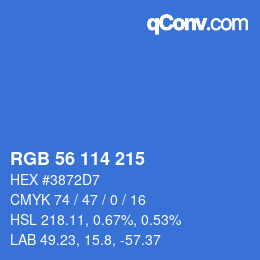 カラーコード: RGB 56 114 215 | qconv.com