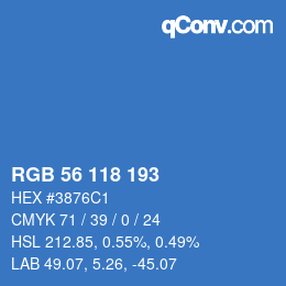 Color code: RGB 56 118 193 | qconv.com