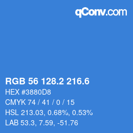 カラーコード: RGB 56 128.2 216.6 | qconv.com
