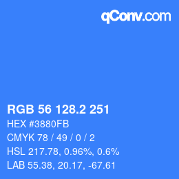 Color code: RGB 56 128.2 251 | qconv.com