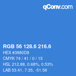 カラーコード: RGB 56 128.6 216.6 | qconv.com