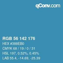 Color code: RGB 56 142 176 | qconv.com