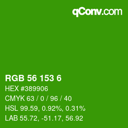 Color code: RGB 56 153 6 | qconv.com