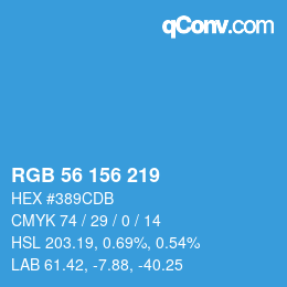 颜色代码: RGB 56 156 219 | qconv.com