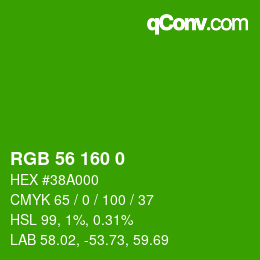 Color code: RGB 56 160 0 | qconv.com