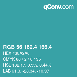 カラーコード: RGB 56 162.4 166.4 | qconv.com