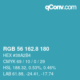 Color code: RGB 56 162.8 180 | qconv.com