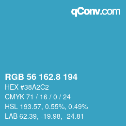 Color code: RGB 56 162.8 194 | qconv.com