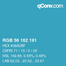 Color code: RGB 56 162 191 | qconv.com