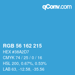 Color code: RGB 56 162 215 | qconv.com
