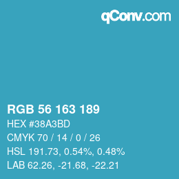颜色代码: RGB 56 163 189 | qconv.com