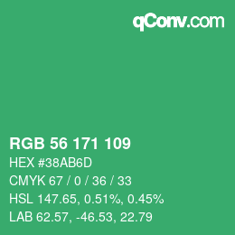 颜色代码: RGB 56 171 109 | qconv.com