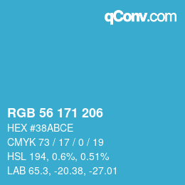 Color code: RGB 56 171 206 | qconv.com