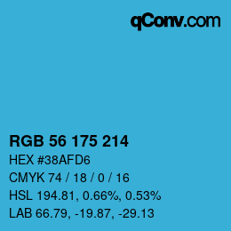 Color code: RGB 56 175 214 | qconv.com