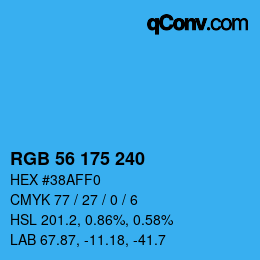 Color code: RGB 56 175 240 | qconv.com