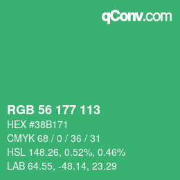 Farbcode: RGB 56 177 113 | qconv.com