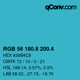 カラーコード: RGB 56 180.8 200.4 | qconv.com