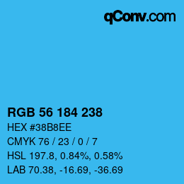Código de color: RGB 56 184 238 | qconv.com