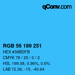 Color code: RGB 56 189 251 | qconv.com