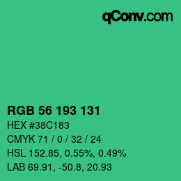 Color code: RGB 56 193 131 | qconv.com