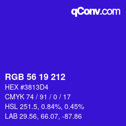 Color code: RGB 56 19 212 | qconv.com